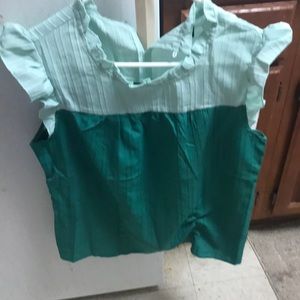 Two toned green blouse